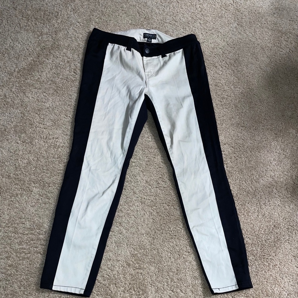 Black & White Color Block Jeans